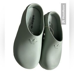 Adidas Adifom Stan Smith Mule Shoes Silver Green Woman's Size 8 IE7053 New